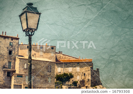 Street lamp in Sartene, Corsica, France 16793308