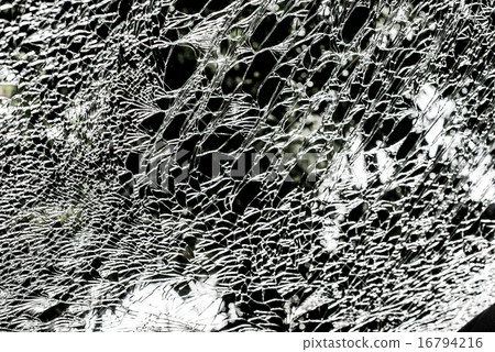 Damaged glass (car windshield) inside car Damaged glass (car windshield) inside car 16794216