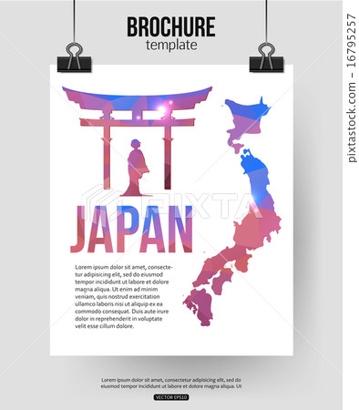 Japan travel background. Brochure with Japan... - Stock Illustration ...