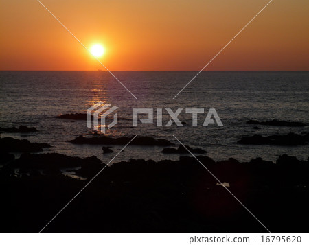 Asahi and ship of Shikoku, Kochi prefecture, Muroto Cape 16795620