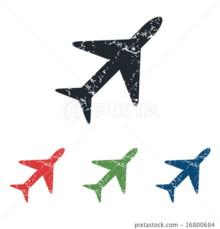 Plane grunge icon set 16800684