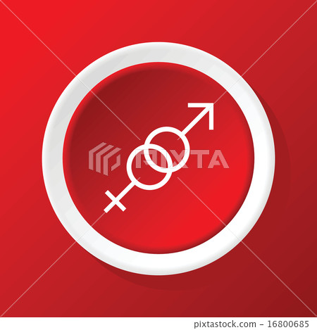Gender symbols icon on red 16800685