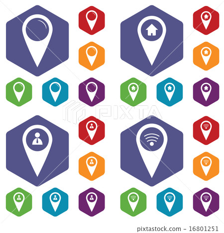 Map marker icon set Map marker icon set 16801251