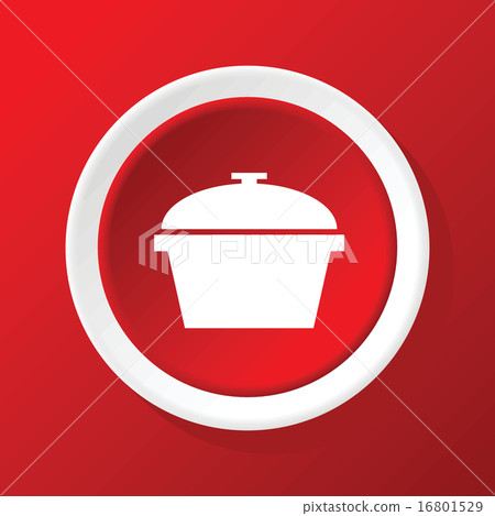 Pot icon on red Pot icon on red 16801529