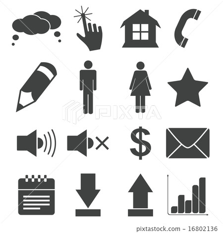 Simple black icon set 2 Simple black icon set 2 16802136