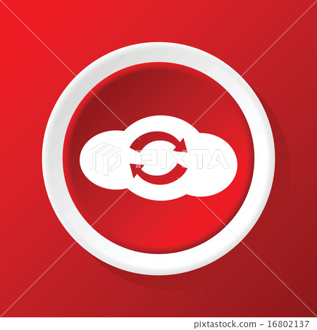 Cloud exchange icon on red Cloud exchange icon on red 16802137