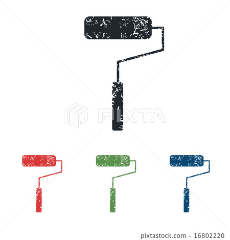 Paint roller grunge icon set 16802220