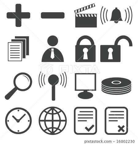 Simple black icon set 9 16802230