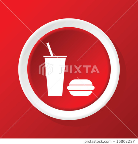 Fastfood icon on red Fastfood icon on red 16802257