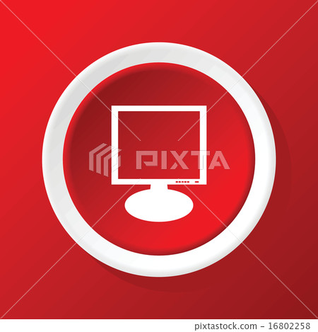 Monitor icon on red 16802258