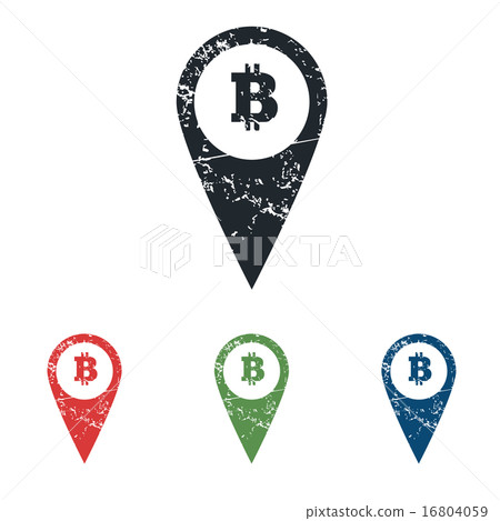 Bitcoin pointer grunge icon set - Stock Illustration [16804059] - PIXTA