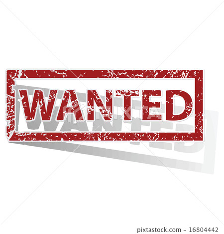 WANTED outlined stamp 16804442