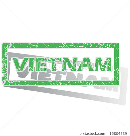 Green outlined Vietnam stamp Green outlined Vietnam stamp 16804589