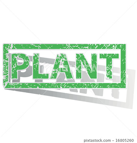 Green outlined PLANT stamp Green outlined PLANT stamp 16805260