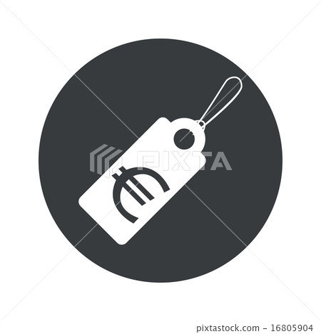 Monochrome round euro price icon 16805904