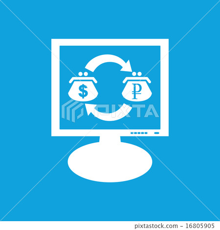 Dollar-ruble exchange monitor icon Dollar-ruble exchange monitor icon 16805905