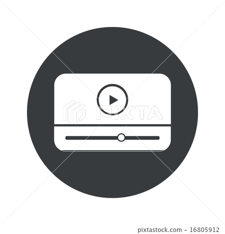 Monochrome round mediaplayer icon Monochrome round mediaplayer icon 16805912