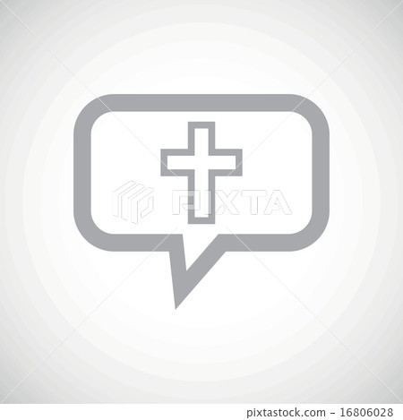 Christian cross grey message icon 16806028