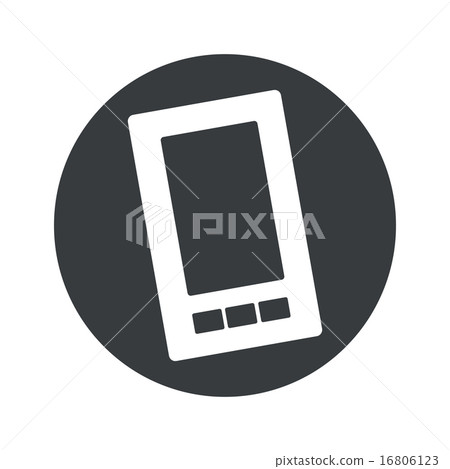 Monochrome round smartphone icon Monochrome round smartphone icon 16806123