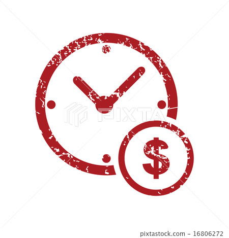 Time money red grunge icon 16806272