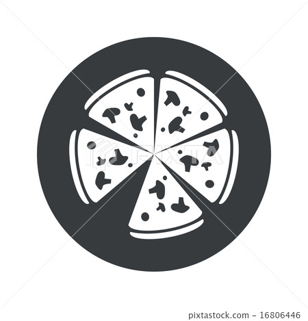 Monochrome round pizza icon Monochrome round pizza icon 16806446