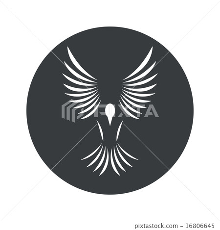 Monochrome round bird icon 16806645