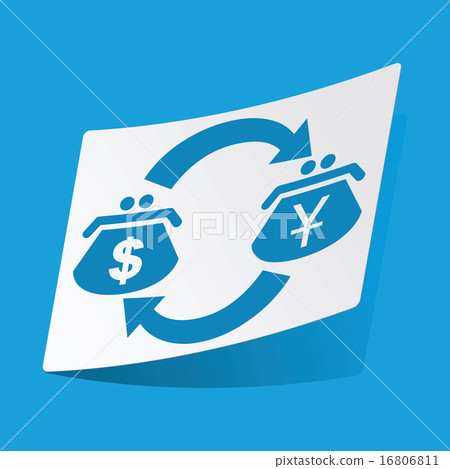 Dollar-yen exchange sticker 16806811