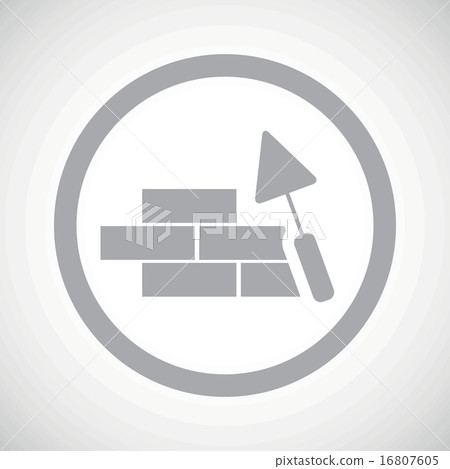 Grey building wall sign icon 16807605