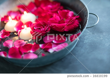 red roses and candles 16810199