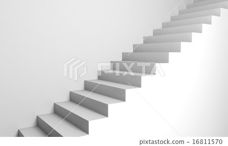 White 3d stairs on the wall White 3d stairs on the wall 16811570