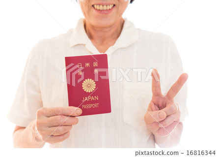 Senior with passport 16816344