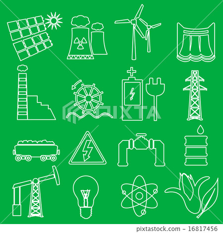 electricity and enegry symbol outline icons set electricity and enegry symbol outline icons set 16817456