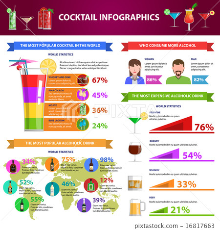 Cocktail Infographics Set - Stock Illustration [16817663] - PIXTA