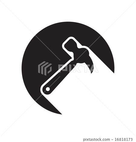 black icon with claw hammer and stylized shadow 16818173