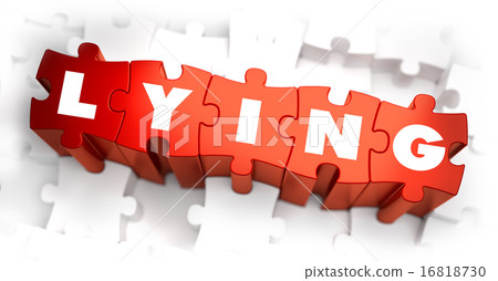 Lying - Text on Red Puzzles. 16818730