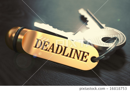 Deadline written on Golden Keyring. Deadline written on Golden Keyring. 16818753