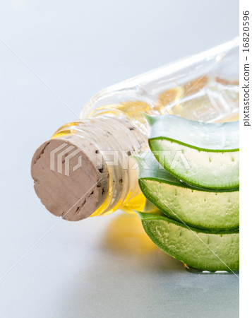 Fresh aloe leaf with water drop . 16820596