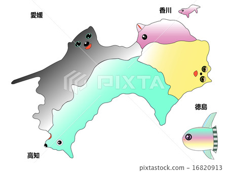四國的動物地圖輪廓(有眼睛) 四國的動物地圖輪廓(有眼睛) 16820913