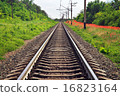 Rails of the railway among flowers and trees 16823164