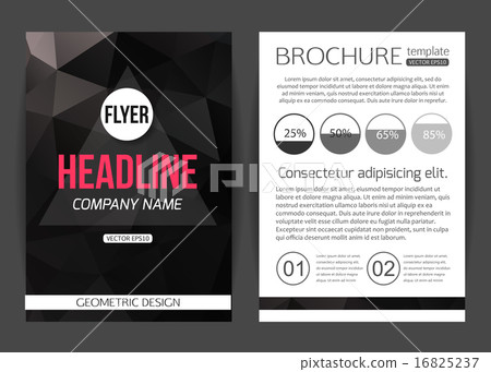 Corporate business stationery brochure template with infographics elements. Abstract geometric 16825237
