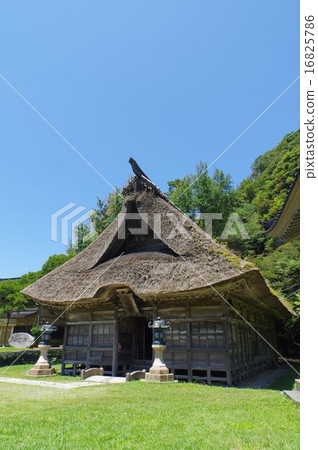 Itoigawa City Niigata Prefecture Nosei Nose Hakusan Shrine Hall Hall Architecture of the Edo period Itoigawa City Niigata Prefecture Nosei Nose Hakusan Shrine Hall Hall Architecture of the Edo period 16825786