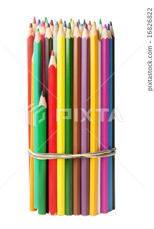 Color pencils close-up photo, isolated on white Color pencils close-up photo, isolated on white 16826822