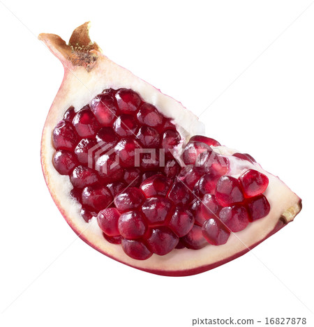 Fresh pomegranate quarter slice profile isolated Fresh pomegranate quarter slice profile isolated 16827878