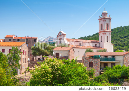 Small Corsican town landscape, Piana in summer 16828459