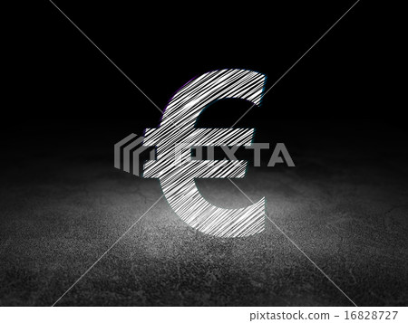 Currency concept: Euro in grunge dark room Currency concept: Euro in grunge dark room 16828727