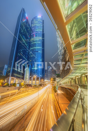 Modern city streets and office buildings Hong Kong, China. 16829062