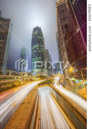 Modern city streets and office buildings Hong Kong, China. 16829063