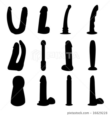 Dildo silhouettes vector set 16829228