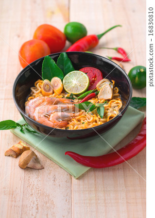 Tom yum kung with noodles, popular Thai cuisine 16830810
