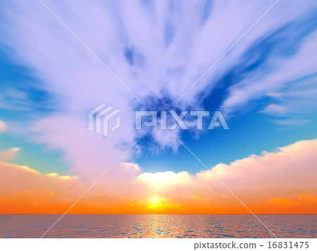 Wind and clouds with the sea 16831475